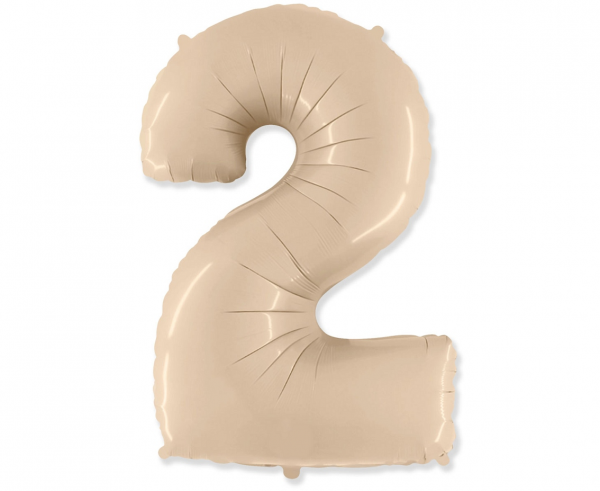 Balon foliowy cyfra 2 kremowy 102cm 