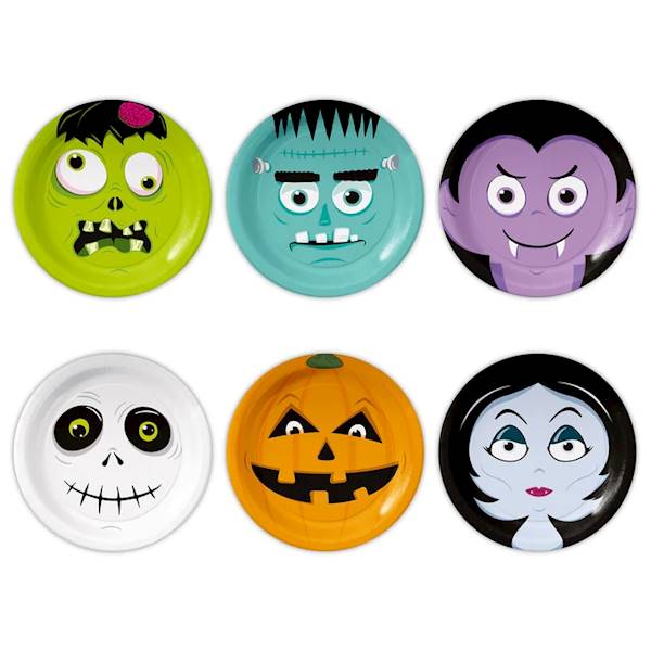 Talerze Halloween Happy 18cm 6szt 129647
