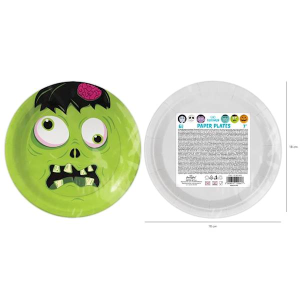Talerze Halloween Happy 18cm 6szt 129647