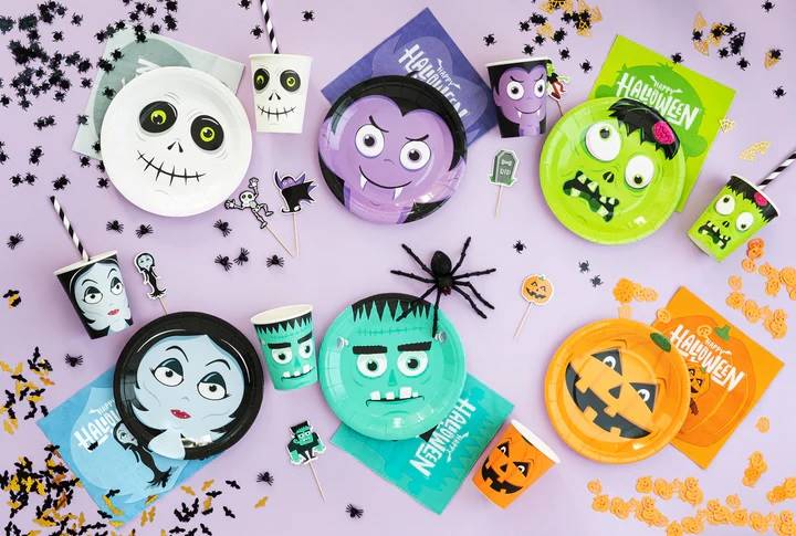 Talerze Halloween Happy 18cm 6szt 129647