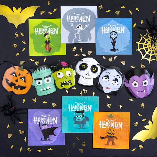 Serwetki Halloween postacie Happy 12szt 33x33cm 129708