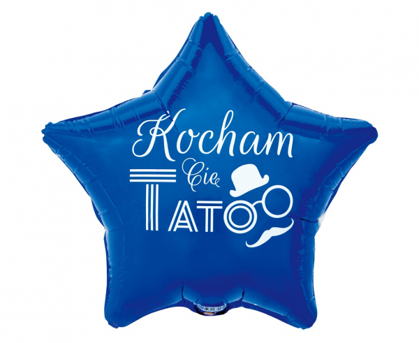 Balon foliowy gwiazdka granatowa Kocham Cię Tato 44cm