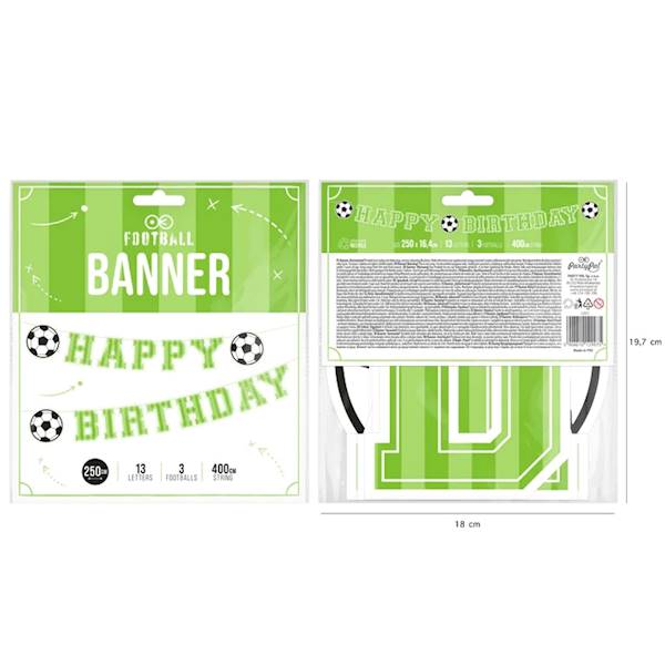 Baner Footbal Happy Birthday Piłka Nożna 250cm 129975