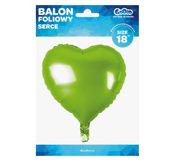 Balon foliowy serce zielone 18''