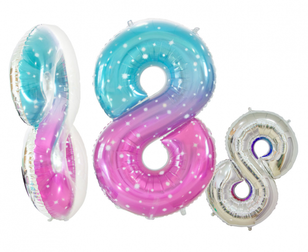 Balon foliowy cyfra 8 kosmos 78cm BC-HKS8