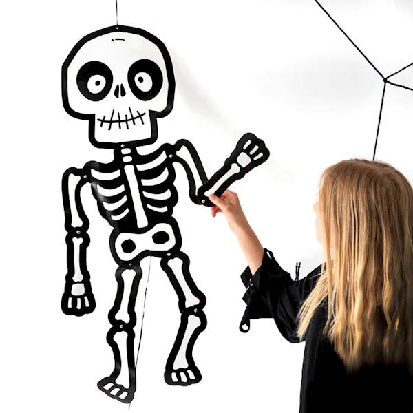 Szkielet ozdoba wisząca tekturowa 85cm do złożenia Halloween 129739