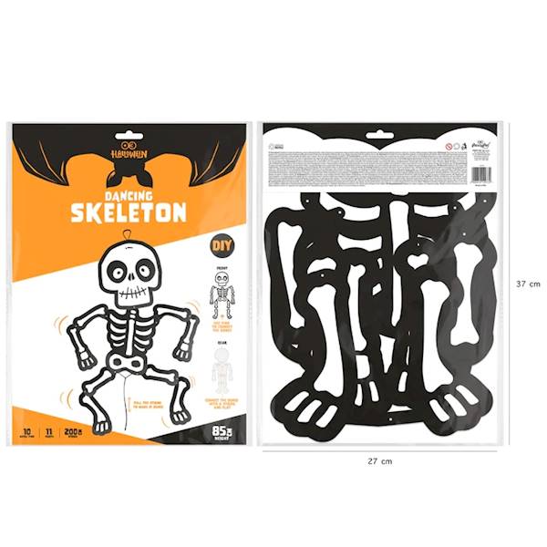 Szkielet ozdoba wisząca tekturowa 85cm do złożenia Halloween 129739