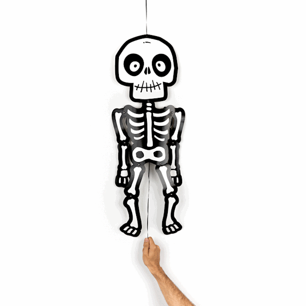 Szkielet ozdoba wisząca tekturowa 85cm do złożenia Halloween 129739