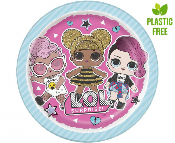Talerzyki papierowe LOL 21,9 cm 8 szt