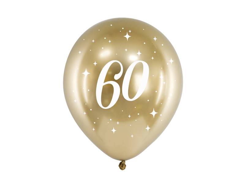 Balony z nadrukiem Glossy "60" 6szt CHB14-1-60-019-6