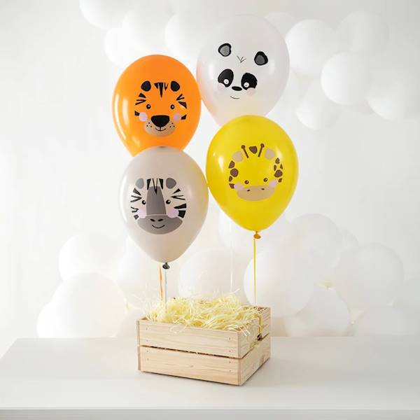 Balony z nadrukiem dzikie zwierzęta 8szt 12" 127827