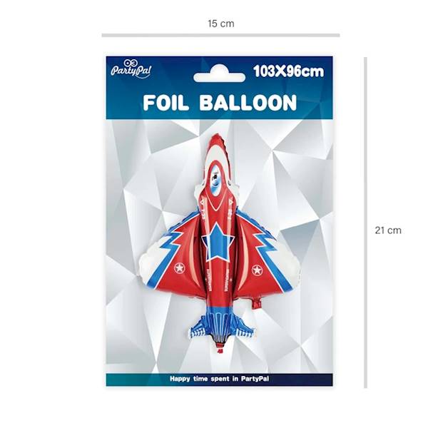 Balon foliowy samolot odrzutowiec 103x96 cm 128176