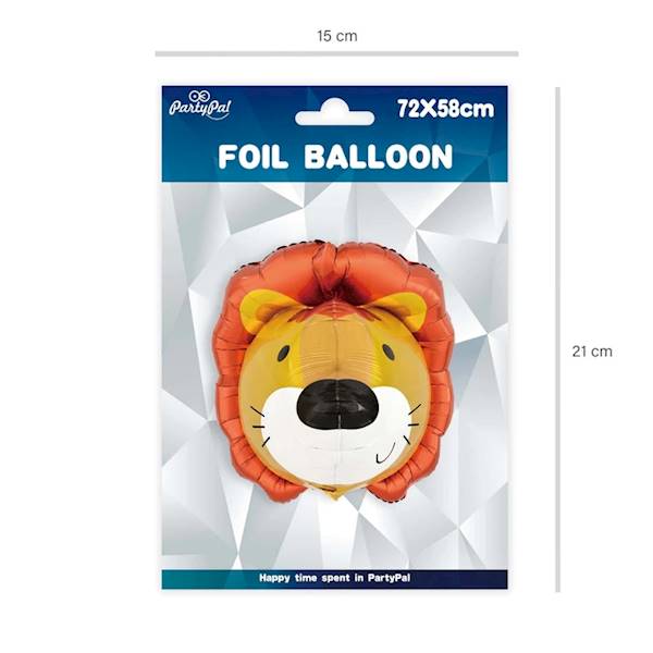 Balon foliowy Lew głowa 3D 72x58 cm 128190