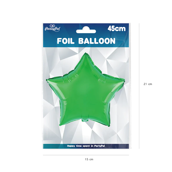 Balon foliowy gwiazdka zielona metaliczna 45cm 460456