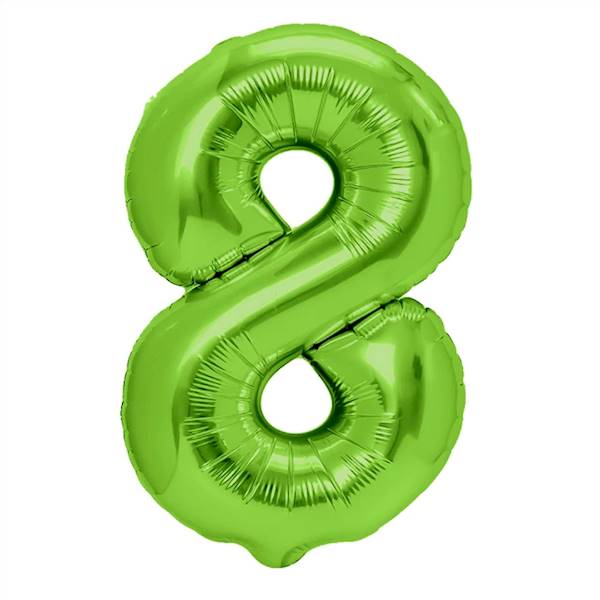 Balon foliowy cyfra 8 zielona 100cm 128619