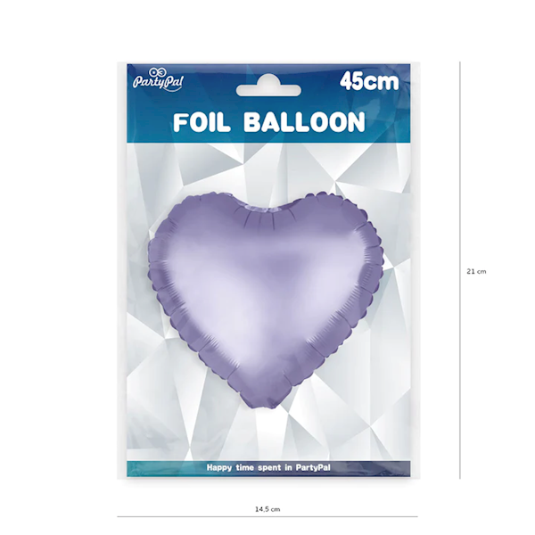 Balon foliowy serce fioletowe jasne matowe 45cm 460464