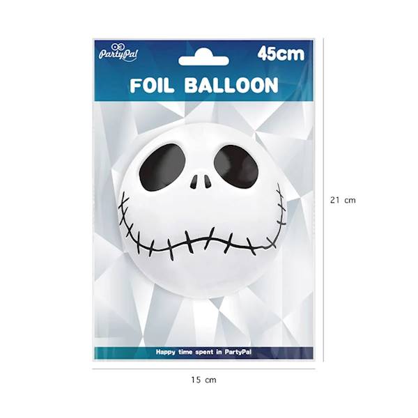 Balon foliowy okrągły czaszka 45cm 460659