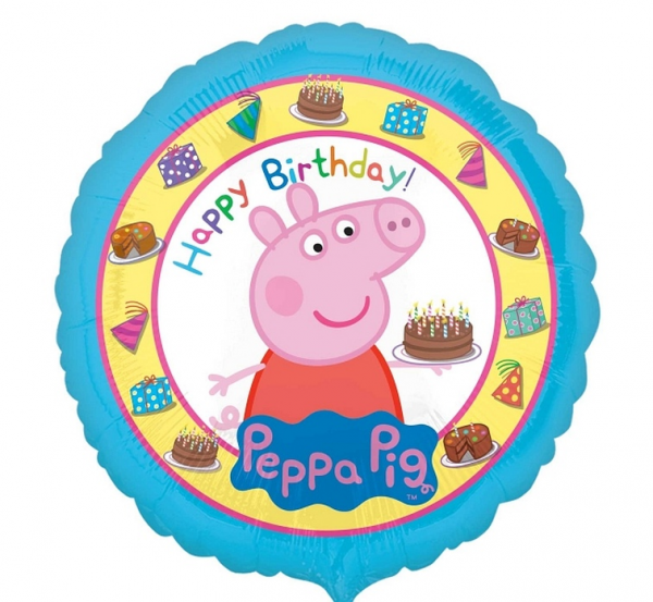 BALON FOLIOWY OKRĄGŁY ŚWINKA PEPPA NA URODZINY 31592 