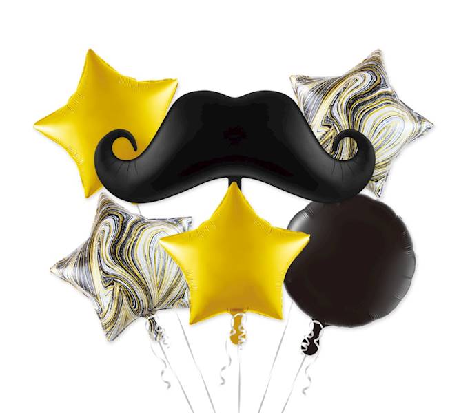 Balon foliowy zestaw wąsy 6szt