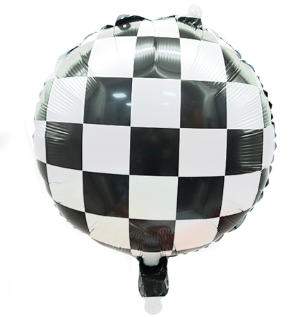 Balon foliowy okrągły szachownica 45cm 
