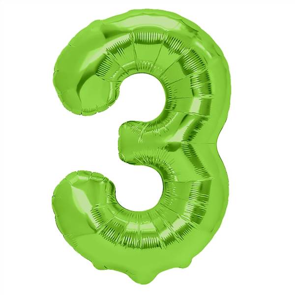 Balon foliowy cyfra 3 zielona 100cm 128565