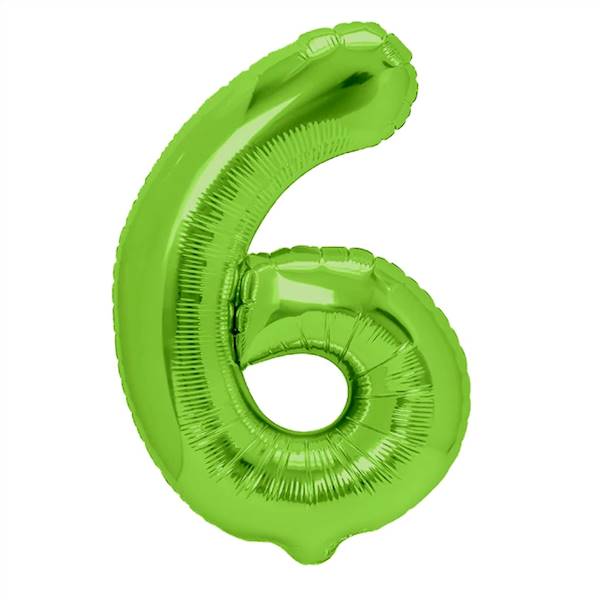 Balon foliowy cyfra 6 zielona 100cm 128596