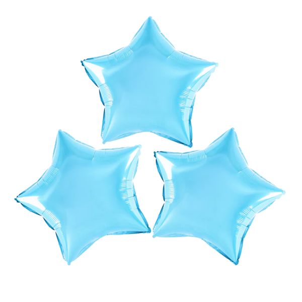 Balon foliowy gwiazdka 25cm 3szt niebieska 900028