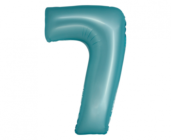 Balon foliowy cyfra 7 76cm niebieska matowa CH-SJN7