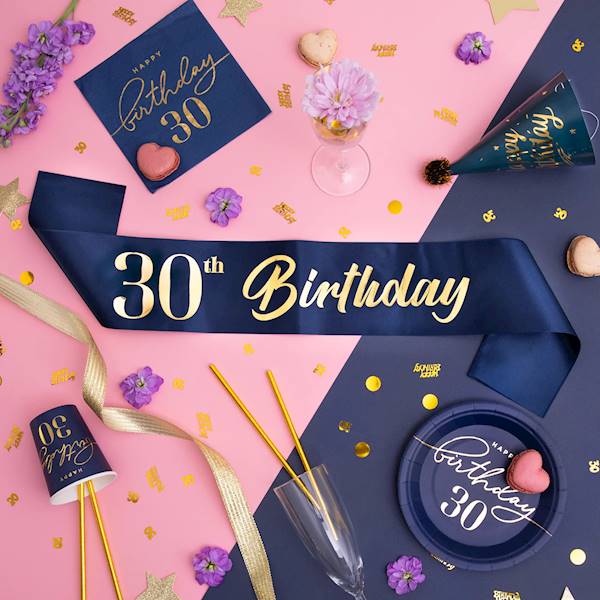 Szarfa 30th Birthday granatowa 133358