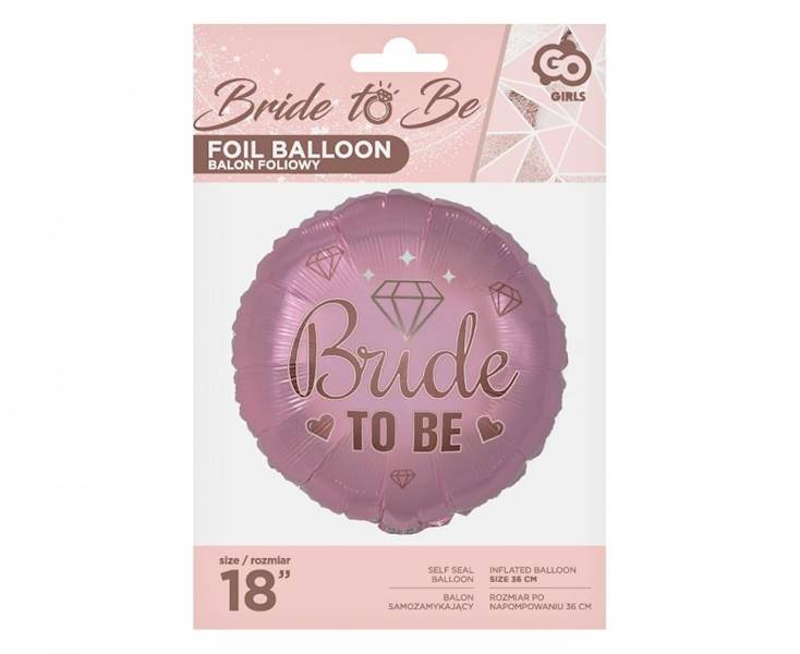 Balon foliowy okrągły Bride to be różowy