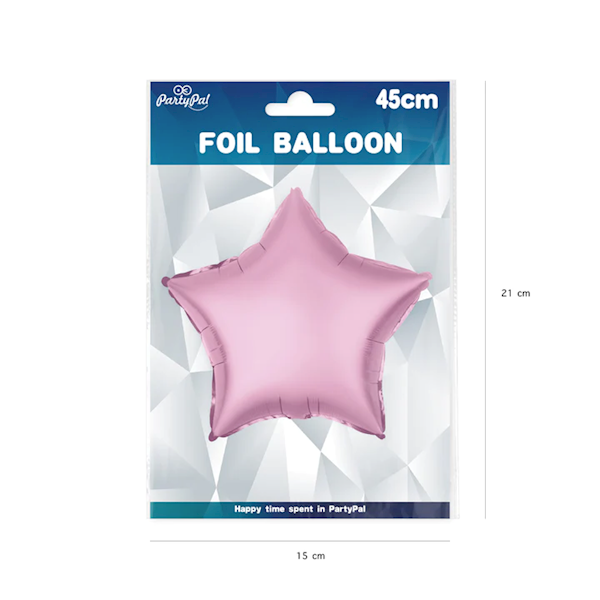 Balon foliowy gwiazdka różowa matowa 45cm 460463