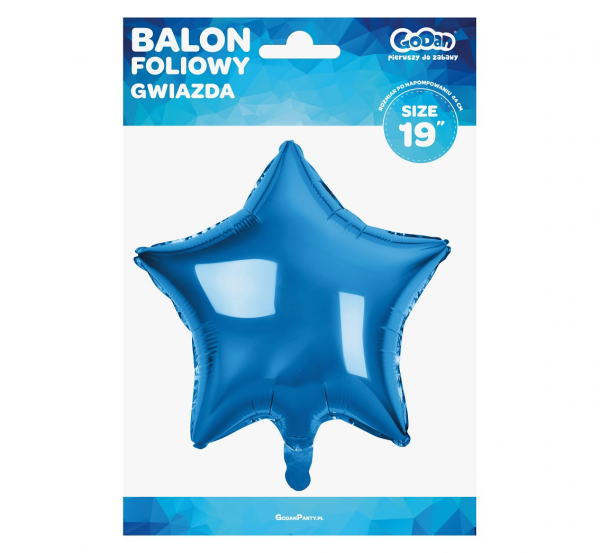 Balon foliowy gwiazdka niebieska metalik 44cm FG-G36NI