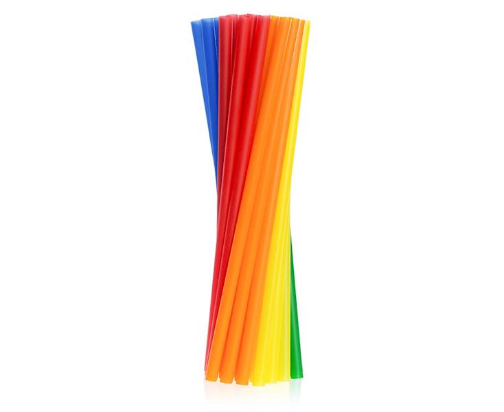 Słomki plastikowe wielokrotnego użytku kolorowe 19cm 200szt