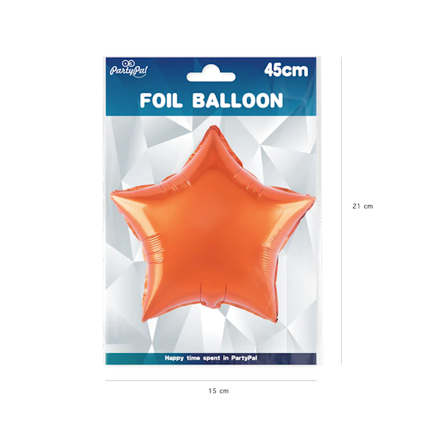 Balon foliowy gwiazdka pomarańczowa błyszcząca 45cm 460454