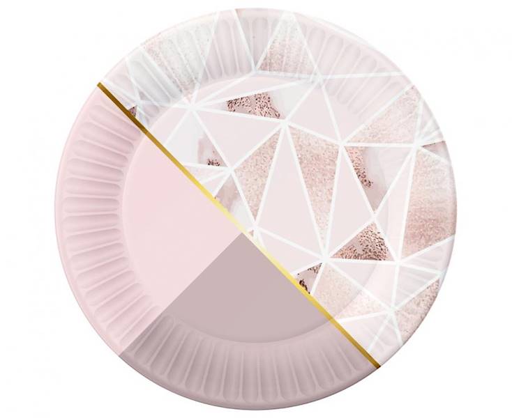 Talerzyki papierowe Rose Chic 18cm 6szt