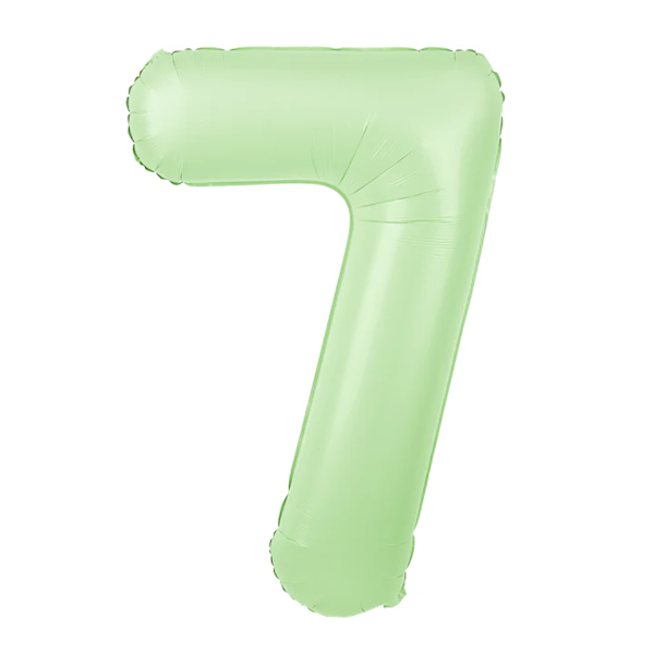 Balon foliowy cyfra 7 zielona pistacjowa 100cm 156391