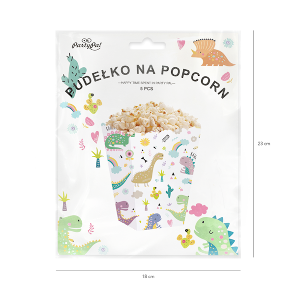 Pudełko na popcorn Dinozaury - 5 szt 511840