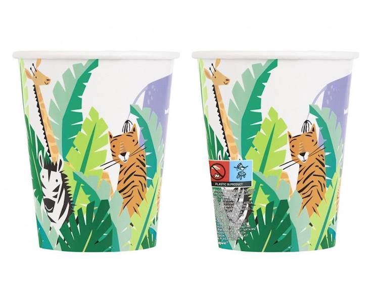Kubeczki papierowe Animal Safari Dzikie Zwierzęta 270ml 8szt
