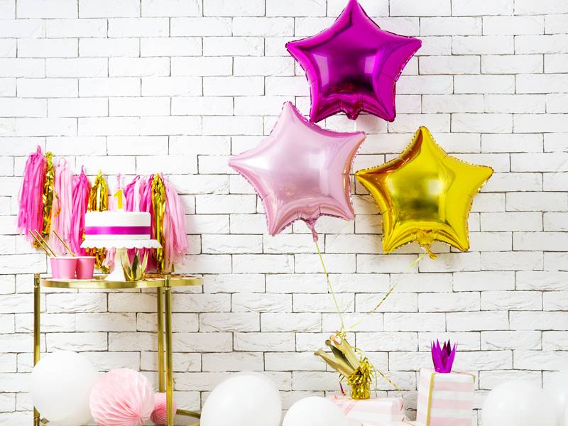 BALON FOLIOWY GWIAZDKA JASNO RÓŻOWA 48CM FB3M-081J 