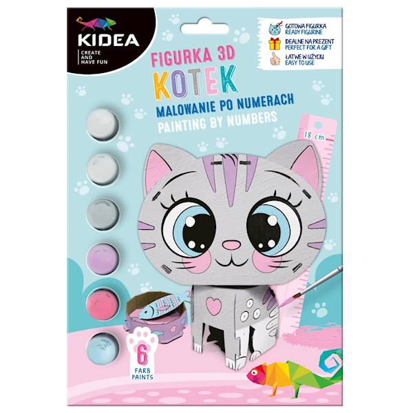 Malowanie po numerach figurka 3D kotek