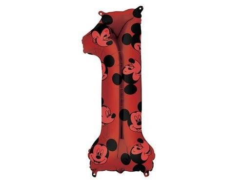 BALON FOLIOWY CYFRA 1 MYSZKA MIKI 66CM 40131 AMSCAN 
