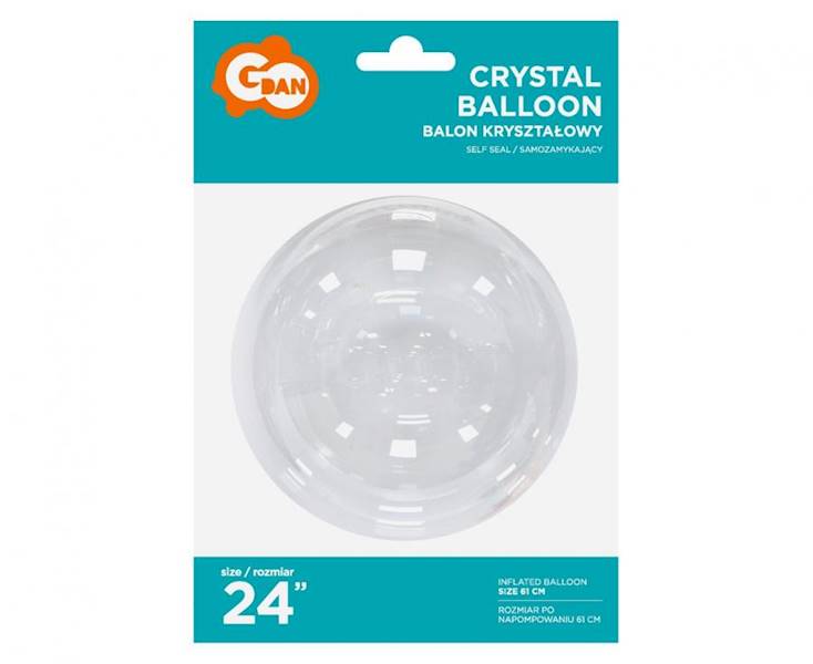 Balon BoBo kula Kryształowy Clear Aqua 24" Godan