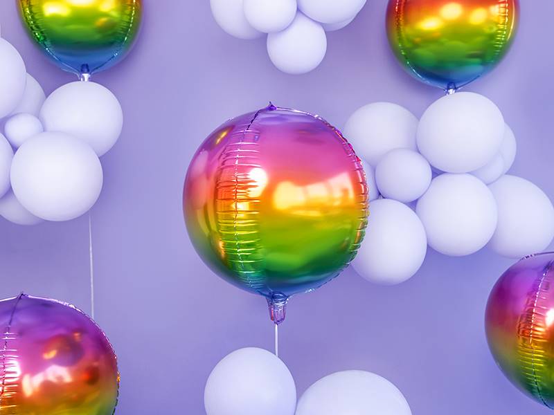 Balon foliowy kula tęczowa 40CM 