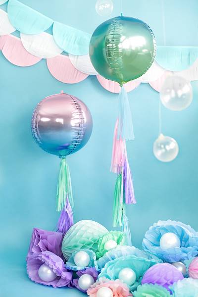 BALON FOLIOWY KULA FIOLETOWO-NIEBIESKA 35CM 