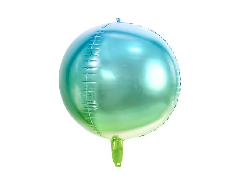 BALON FOLIOWY KULA NIEBIESKO-ZIELONA 35CM 