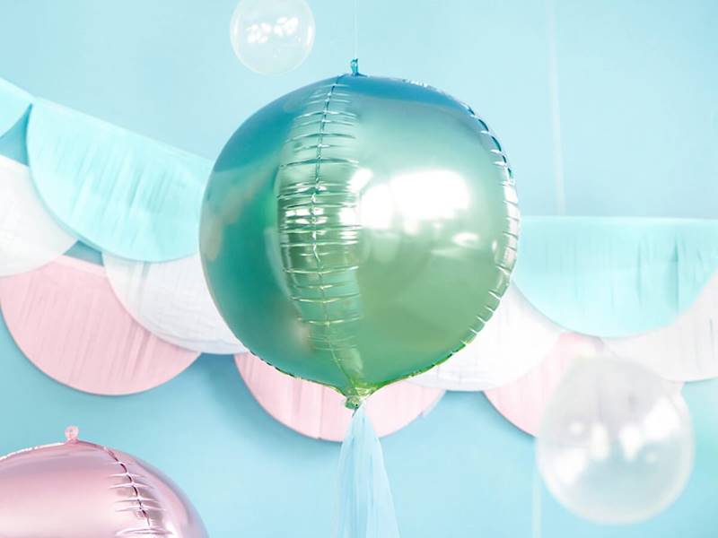 BALON FOLIOWY KULA NIEBIESKO-ZIELONA 35CM 