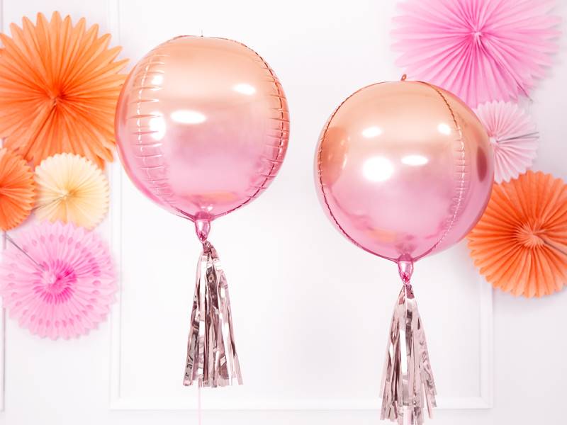 BALON FOLIOWY KULA RÓŻOWO-POMARAŃCZOWA 35CM 