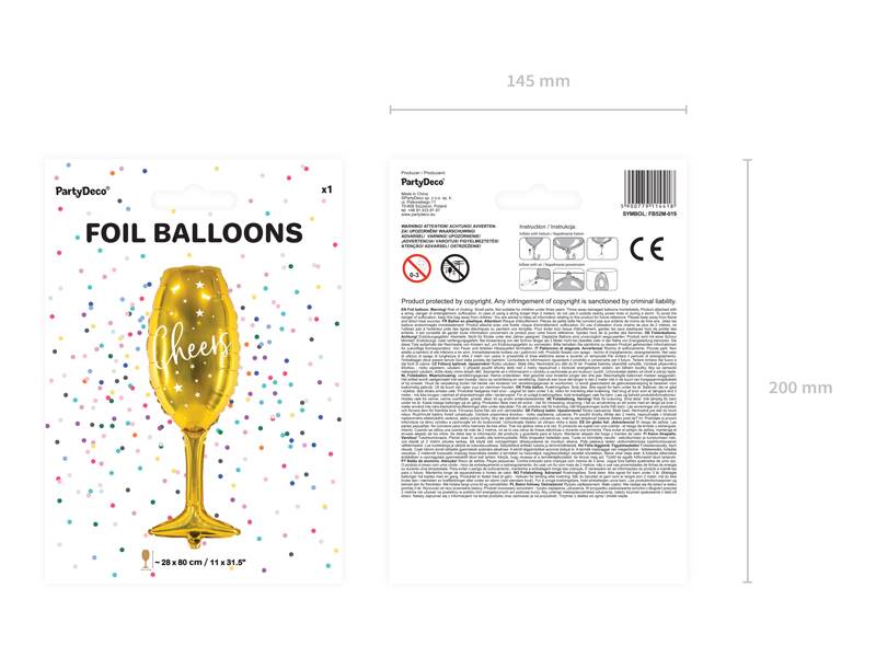 BALON FOLIOWY KIELISZEK CHEERS 