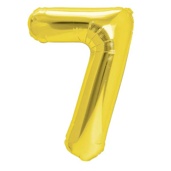 Balon foliowy cyfra 7 złota 100cm 450019
