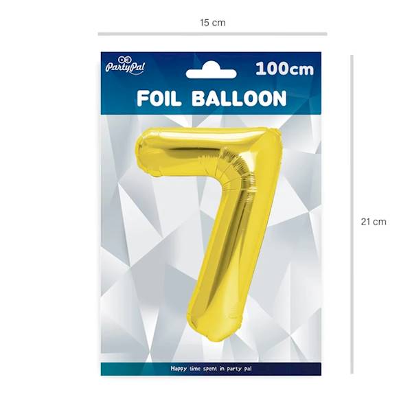 Balon foliowy cyfra 7 złota 100cm 450019
